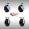 Service Caster 6 Inch SS Polyolefin Caster Set with Ball Bearings 2 Brakes 2 Rigid SCC SCC-SS30S620-POB-TLB-2-R-2 - alternate 4